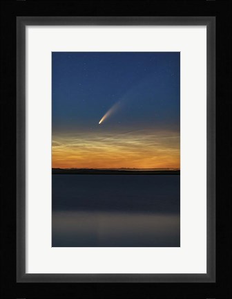 Framed Comet NEOWISE With Noctilucent Clouds Above Deadhorse Lake Print