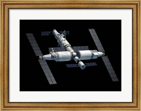 Framed Chinese Space Station Tiangong 2022, Complete View Print