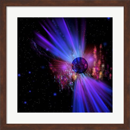 Framed This Dense Star Throws Out Enormous Rays of Plasma Flare in a Far Off Galaxy Print