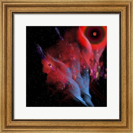 Framed Red Sun Nebula Print