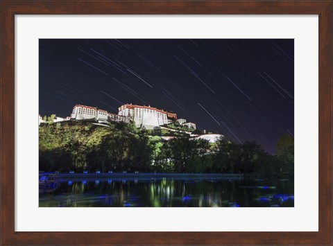 Framed Star Trails Above the Potala Palace, a World Heritage Site in Tibet, China Print