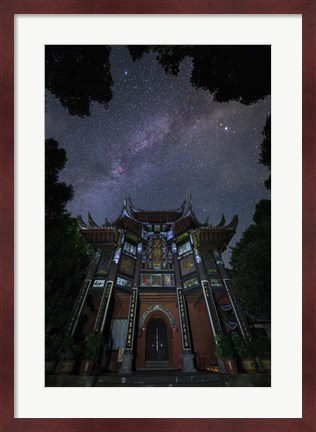 Framed Milky Way Appears Above An Ancient Temple Print