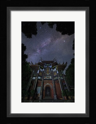 Framed Milky Way Appears Above An Ancient Temple Print