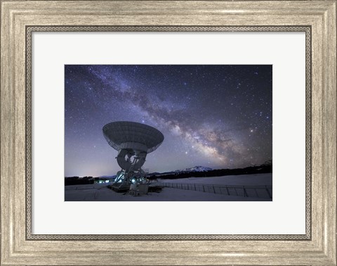 Framed Milky Way Rises Above a Radio Telescope at the Nanshan Observatory, China Print
