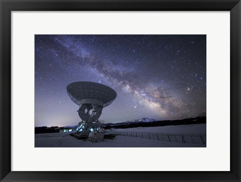 Framed Milky Way Rises Above a Radio Telescope at the Nanshan Observatory, China Print