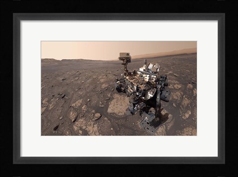 Framed Curiosity's Selfie at the Mary Anning Location On Mars Print