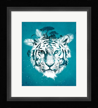 Framed White Tiger Print