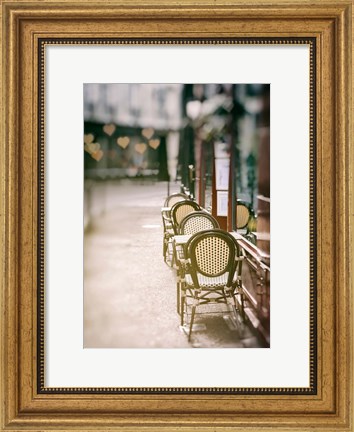 Framed Cafe Chairs on Quiet Village Street Print