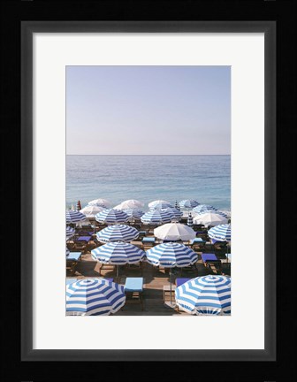 Framed French Riviera Sea Stripes Print