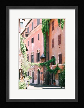 Framed Pink Buildings in Rome Print