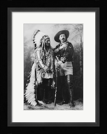 Framed Buffalo Bill and Sitting Bull in 1897 Print