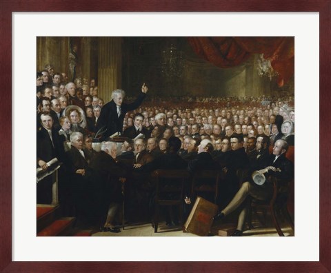 Framed 1840 convention of the British and Foreign Anti-Slavery Society Print