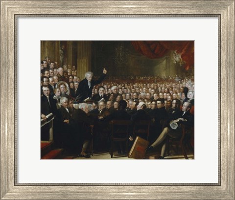 Framed 1840 convention of the British and Foreign Anti-Slavery Society Print