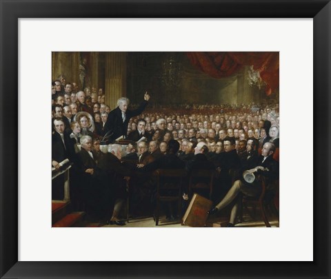 Framed 1840 convention of the British and Foreign Anti-Slavery Society Print