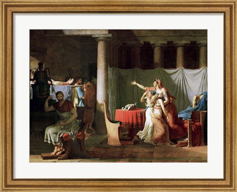 Framed Lictors Bring to Brutus the Bodies of His Sons Print