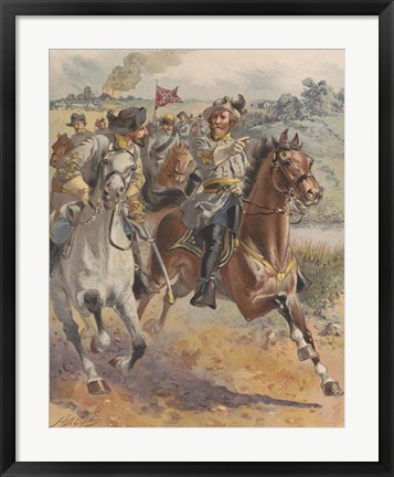 Framed General JEB Stuart&#39;s raid around McClellan in June 1862 Print