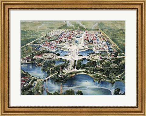 Framed Birdseye view of the Pan-American Exposition held in Buffalo, New York Print