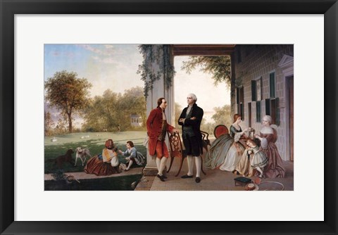 Framed George Washington and Marquis de Lafayette at Mount Vernon Print