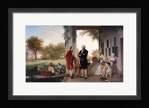 Framed George Washington and Marquis de Lafayette at Mount Vernon Print