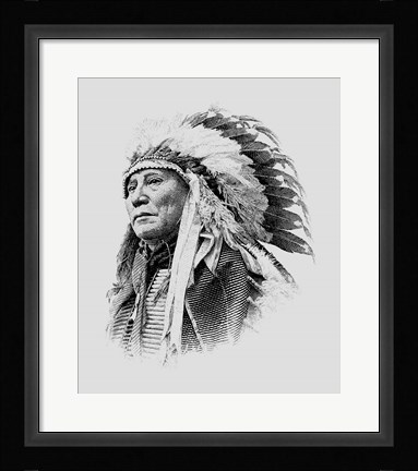 Framed Chief Hollow Horn Bear, a Brule Lakota leader during the Indian Wars Print