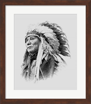 Framed Chief Hollow Horn Bear, a Brule Lakota leader during the Indian Wars Print