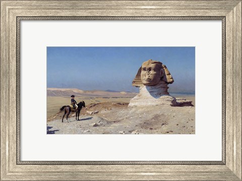 Framed Napoleon Bonaparte on horseback in front of the Great Sphinx of Giza Print