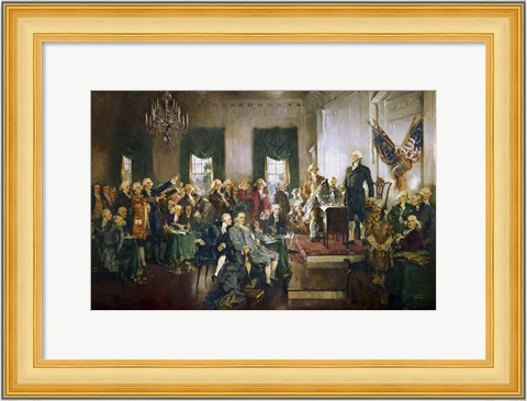 Framed Signing of the US Constitution at Independence Hall, Philadelphia, September 17, 1787 Print