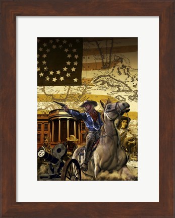 Framed General George Armstrong Custer on a Horse Print