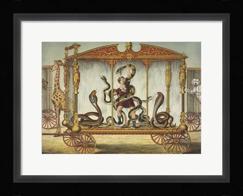 Framed Snake Wagon, circa 1874 Print