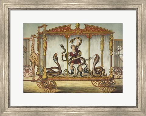 Framed Snake Wagon, circa 1874 Print