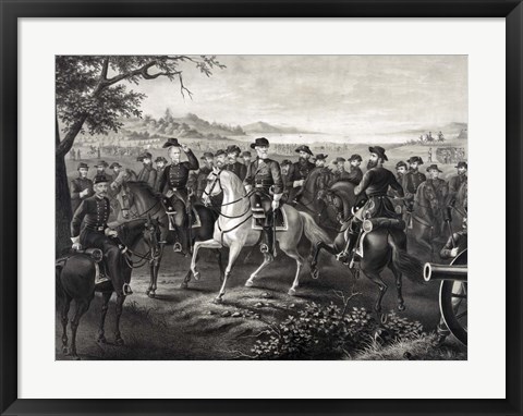 Framed Robert E Lee and 21 Confederate Generals Print