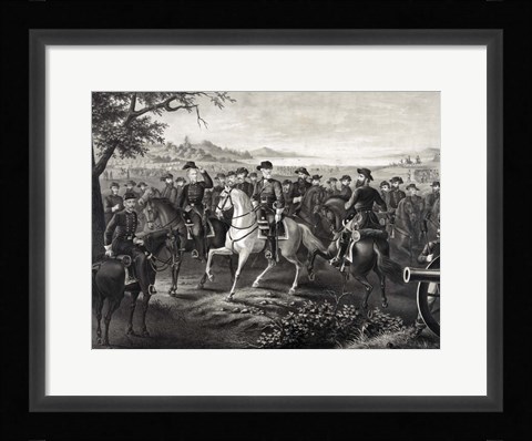 Framed Robert E Lee and 21 Confederate Generals Print