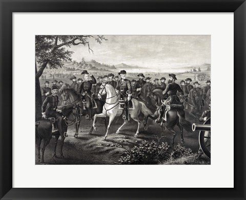 Framed Robert E Lee and 21 Confederate Generals Print
