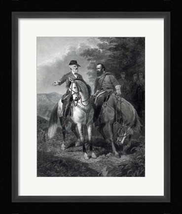 Framed Last Meeting of Generals Robert E Lee &amp; Stonewall Jackson, circa 1863 Print