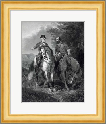 Framed Last Meeting of Generals Robert E Lee &amp; Stonewall Jackson, circa 1863 Print