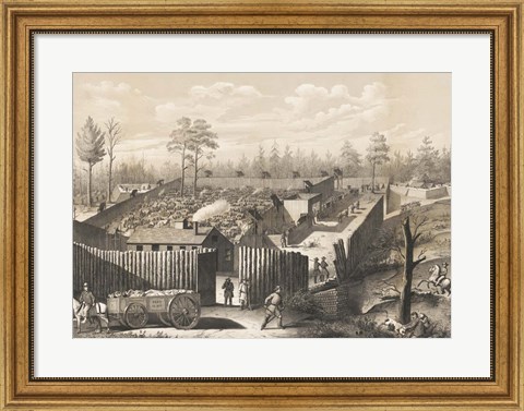Framed Andersonville Prison Georgia, circa 1864 Print