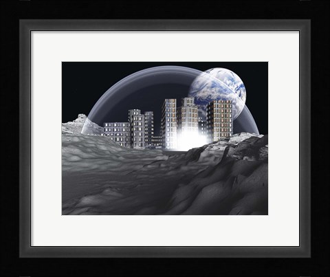 Framed Lunar Colony Print