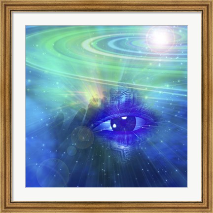 Framed God&#39;s Eye in Vivid Universe Print