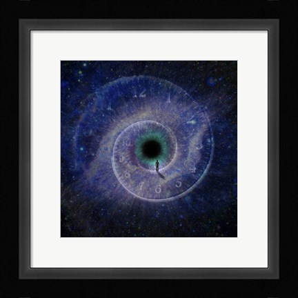 Framed Figure of Man Walking to God's Eye Print
