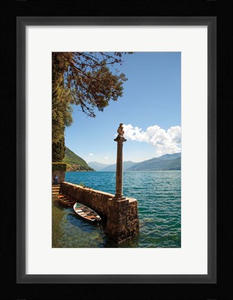 Framed Boats by Lake Como Print