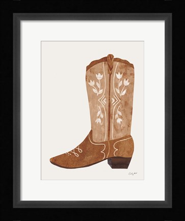 Framed Western Cowgirl Boot IV Print