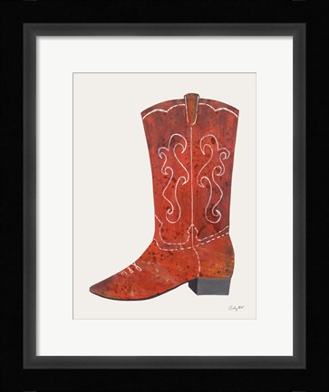 Framed Western Cowgirl Boot II Print