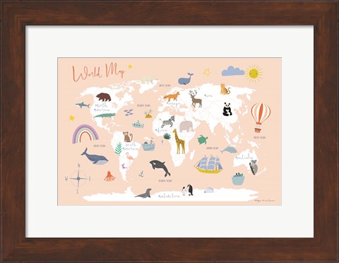 Framed Explore the World Map Print