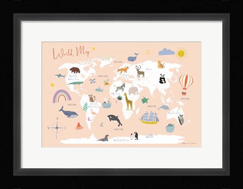 Framed Explore the World Map Print