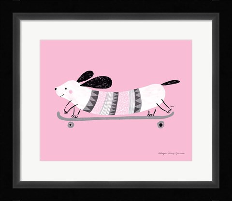 Framed Pink Dog Print