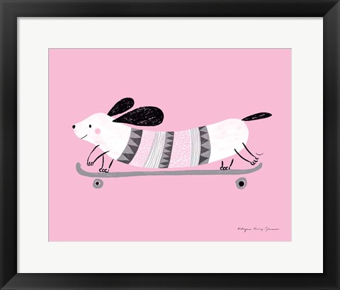 Framed Pink Dog Print