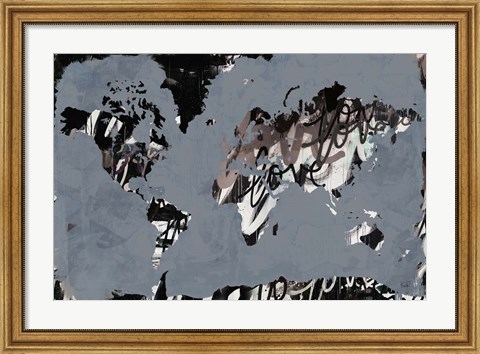 Framed Love the World Map Print