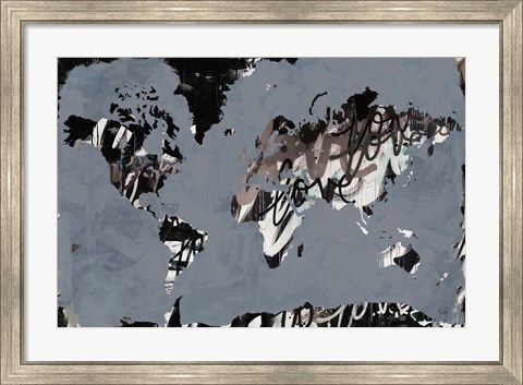 Framed Love the World Map Print