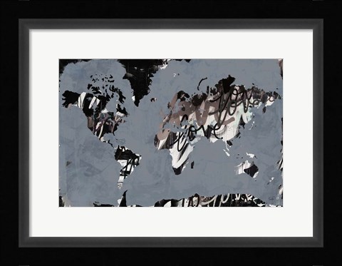 Framed Love the World Map Print