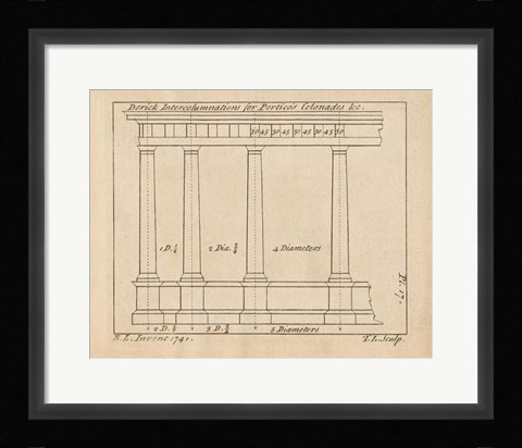 Framed Architectural Drawings V Print